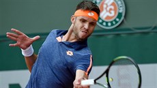 Jiří Veselý v utkání 2. kola Roland Garros. Jiří Veselý v utkání 2. kola Roland Garros.