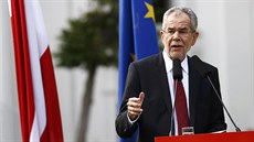 Alexander Van der Bellen ve Vídni krátce po vyhláení výsledk voleb promluvil...