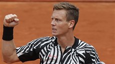 VÍTZSTVÍ. Tomá Berdych se raduje ve druhém kole Roland Garros.