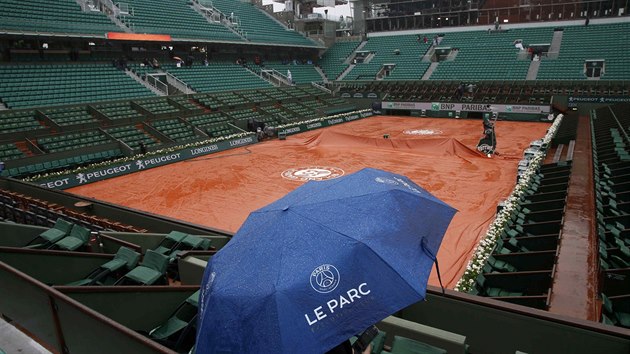 ZRUENO. Pondln program tenisovho Roland Garros byl kvli deti zruen.