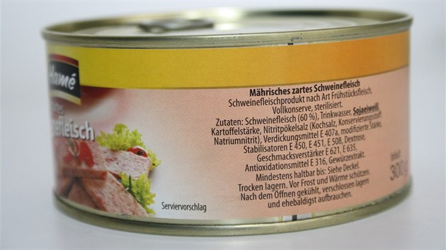Rakousk Moravsk jemn vepov maso obsahuje jen 60 procent masa, vyplv z etikety