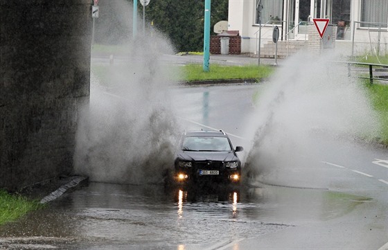 Pi vtích detích se pod viaduktem na hlavním prtahu Pelhimovem ve smru na...