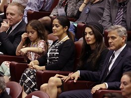 Salma Hayekov, jej dcera Valentina a manel Francois-Henri Pinault a George...