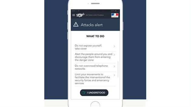 Mobiln aplikace SAIP varujc ped hrozbou teroristickho toku
