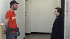 Obžalovaný Josef Pinkas a napadený advokát Pavel Hasenkopf u soudu Obžalovaný Josef Pinkas a napadený advokát Pavel Hasenkopf u soudu