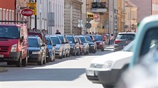 Parkovací místa na Pražském předměstí v Českých Budějovicích. Parkovací místa na Pražském předměstí v Českých Budějovicích.