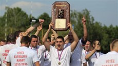 Mistrovská radost ragbistů Vyškova. Mistrovská radost ragbistů Vyškova.