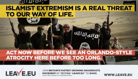 Plakát, který zveejnila kampa Leave.EU, která prosazuje vystoupení Británie z...