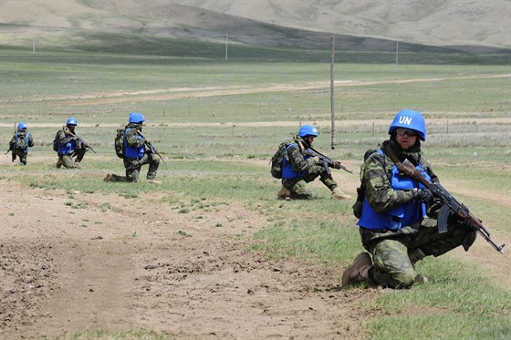 etí vojáci na cviení Khaan Quest v Mongolsku