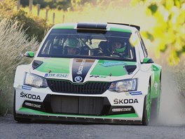 Jan Kopeck se spolujezdcem Pavlem Dreslerem na na Rallye Hustopee