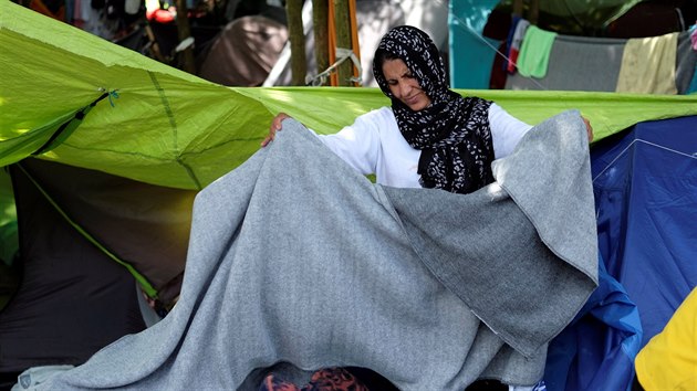 Afghnka v tboe u vesnice Horgo na srbsko-makedonsk hranici (13. ervna 2016).