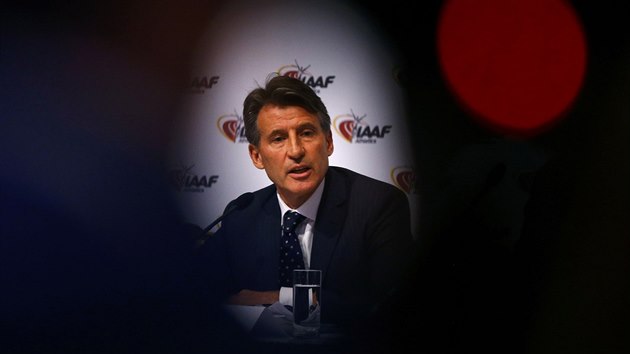 Prezident Mezinárodní atletické federace IAAF Sebastian Coe na tiskové...