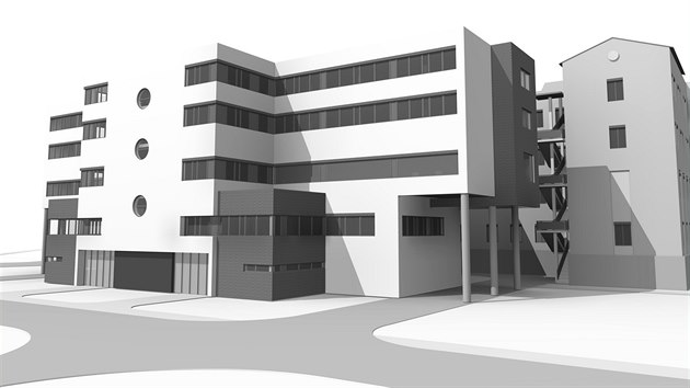 Vizualizace budouc podoby chebsk nemocnice se zcela novm pavilonem, jeho stavba by mla zat na podzim 2016.