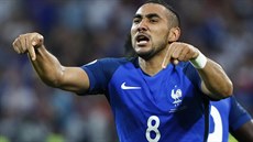 TENHLE ZÁPAS JE NÁ. Dimitri Payet po druhém gólu do sít Albánie.