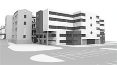 Vizualizace budoucí podoby chebské nemocnice se zcela novým pavilonem, jeho...