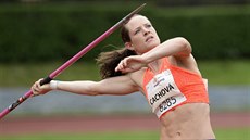 Česká sedmibojařka Kateřina Cachová hází oštěpem na mezinárodním mítinku v... Česká sedmibojařka Kateřina Cachová hází oštěpem na mezinárodním mítinku v...