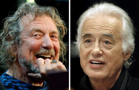 Zpvák Robert Plant (vlevo) a kytarista Jimmy Page z britské rokové skupiny Led...
