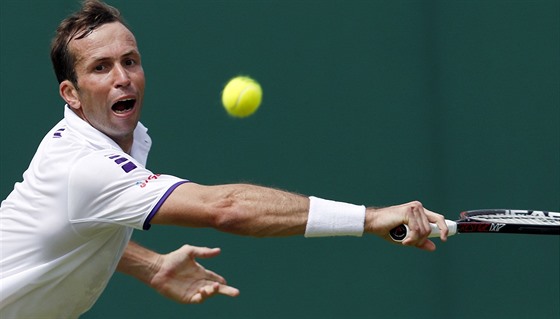 eský tenista Radek tpánek bojuje v 1. kole Wimbledonu.