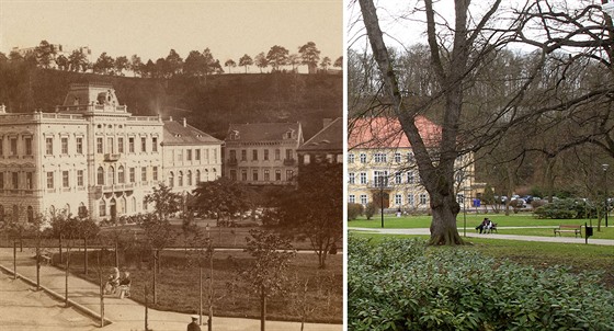 Teplické lázn kolem roku 1878 a v souasnosti