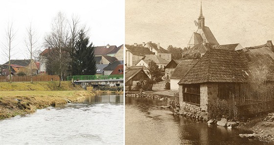 Dolní Dvoit na aktuálním snímku a kolem roku 1910