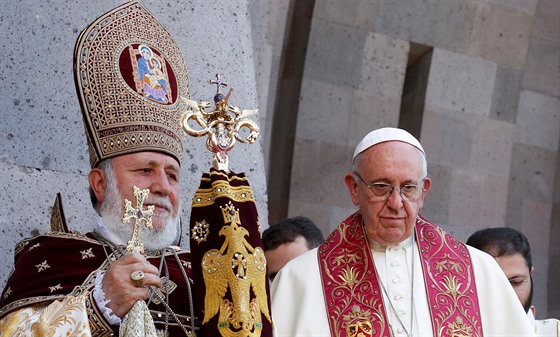 Pape Frantiek s katolikosem vech Armén Gareginem II. (26. ervna 2016)