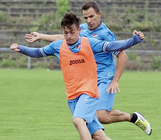 Slovenský stoper Martin Dobrotka na tréninku Baníku Ostrava. 