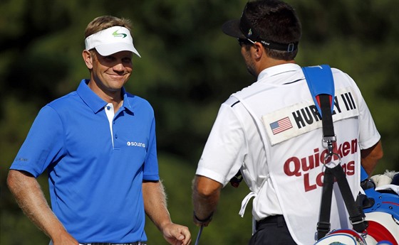 Billy Hurley III. a jeho caddie na turnaji Quicken Loans National