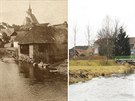 Dolní Dvoit kolem roku 1910 a na aktuálním snímku