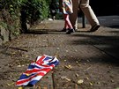 Britská vlajka na londýnském chodníku po hlasování o vystoupení z EU (24....