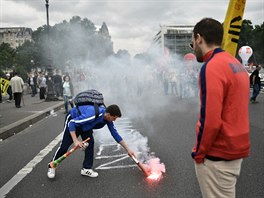 Paíané protestují proti novele pracovního zákona. (28. ervna 2016)