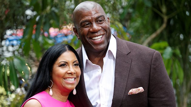 Earvin Magic Johnson a jeho manelka Cookie (Los Angeles, 27. ervna 2016)