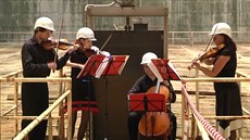Kvartet zahrál Mozarta ve věži Temelína Kvartet zahrál Mozarta ve věži Temelína