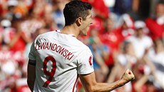 TREFIL. Polský kapitán Robert Lewandowski slaví promnnou penaltu v rozstelu.