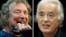 Zpvák Robert Plant (vlevo) a kytarista Jimmy Page z britské rokové skupiny Led...