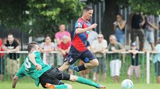 Plzeský Milan Petrela v pípravném zápase s Rokycany.