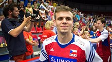 Smečař Petr Michálek po utkání reprezentace v Českých Budějovicích. Smečař Petr Michálek po utkání reprezentace v Českých Budějovicích.