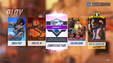 Competitive Play v Overwatch