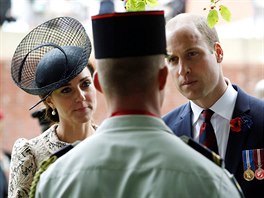 Britsk princ William s manelkou Kate na ceremonii k 100. vro bitvy na...