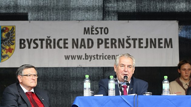 Prezident Milo Zerman v Bystici nad Perntejnem.