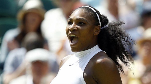 Americk Serena Williamsov se raduje z postupu do finle Wimbledomu.