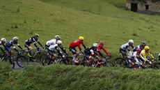 Cyklisté bhem 2. etapy Tour de France.