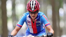 Česká bikerka Tereza Němcová na trati MS v Novém Městě na Moravě. Česká bikerka Tereza Němcová na trati MS v Novém Městě na Moravě.
