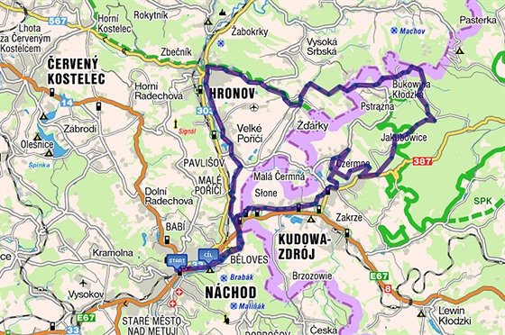 Mapa Cyklotoulky Nchod