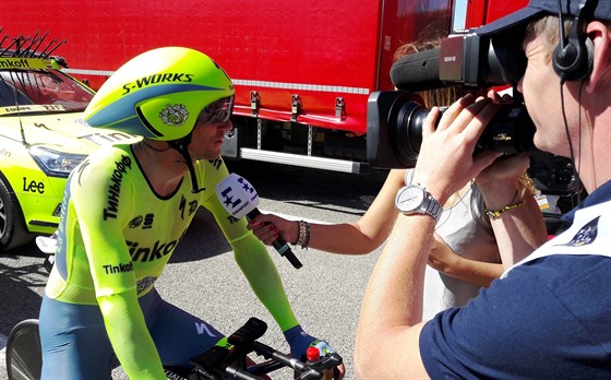 Roman Kreuziger po asovce na Tour de France u mikrofonu Eurosportu.