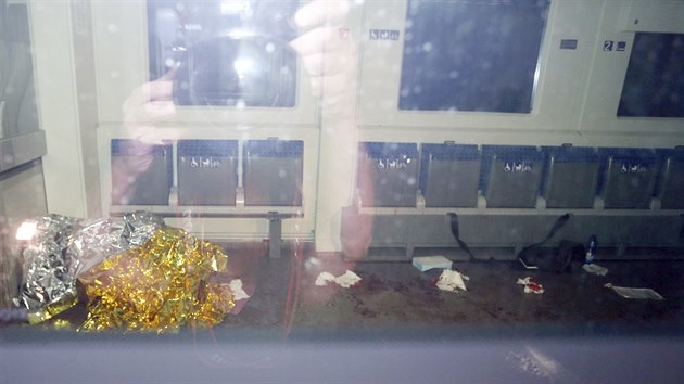 Vagon v nmeckm vlaku, kde toil mlad Afghnec sekerou. (19.7.2016)