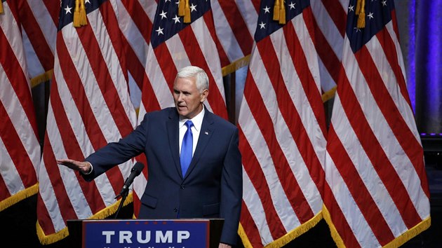 Guvernr Indiany Mike Pence, kterho si Donald Trump zvolil jako kandidta na viceprezidenta. (16.7.2016)
