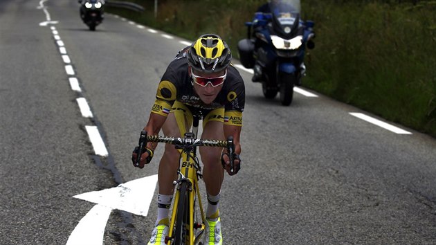 Thomas Voeckler bhem dest etapy Tour de France.
