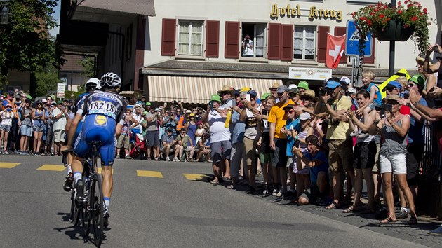 Tony Martin a Julian Alaphilippe v niku v estnct etap Tour de France.