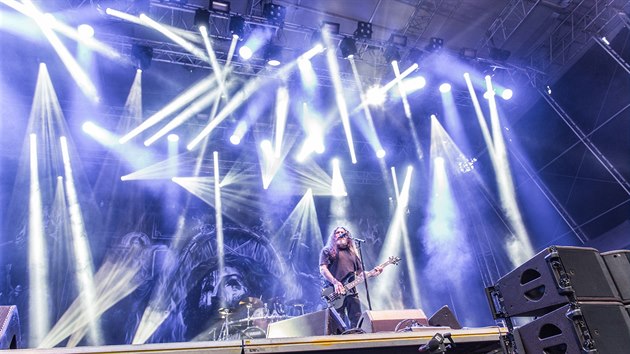 Kapela Slayer na festivalu Masters of Rock ve Vizovicch v roce 2016