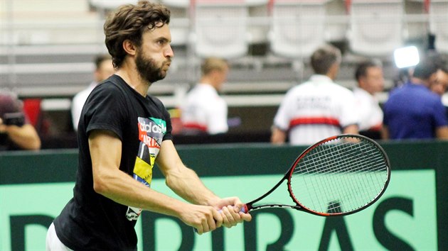 Gilles Simon na trninku v Tinci